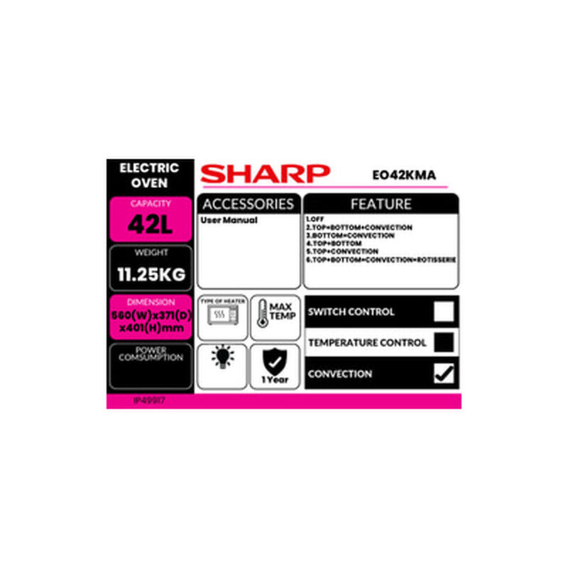 SHARP Electric Oven 42l EO42KMA-image 4
