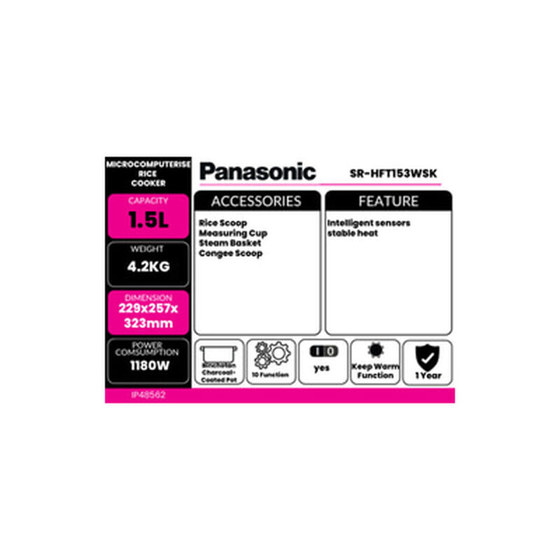 PANASONIC Digital Rice Cooker 1.5l SR-HFT153-image 5