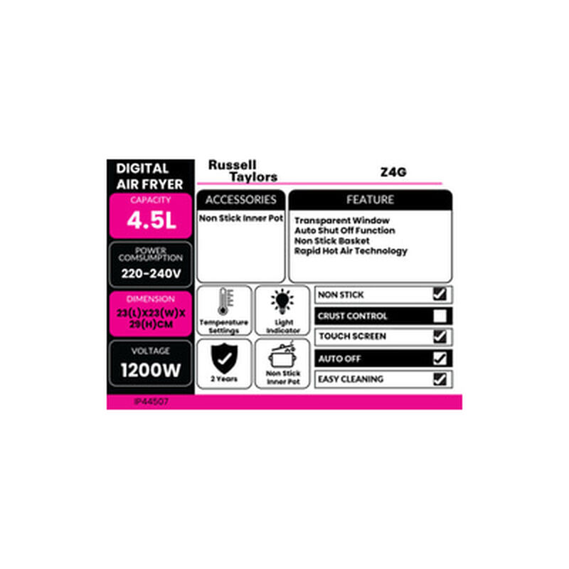 R.TAYLORS Air Fryer 4.5l Digital Z4G-image 6
