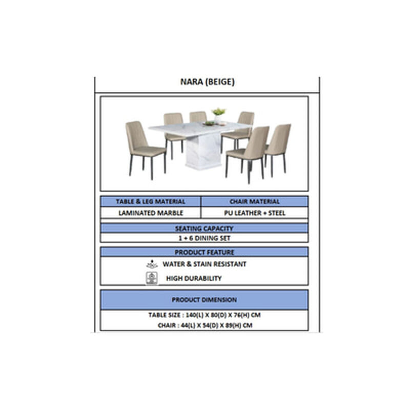 ND Rec marble dining set-image 2