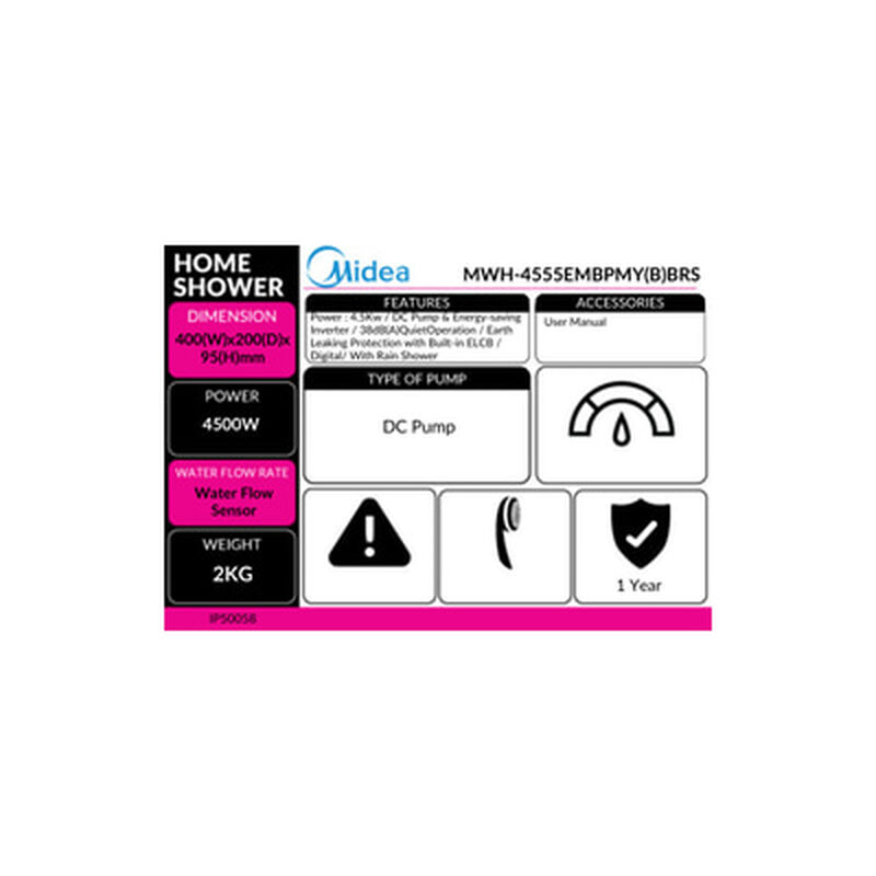 MIDEA Home Shower MWH-4555EMBPMY(B)BRS-image 4