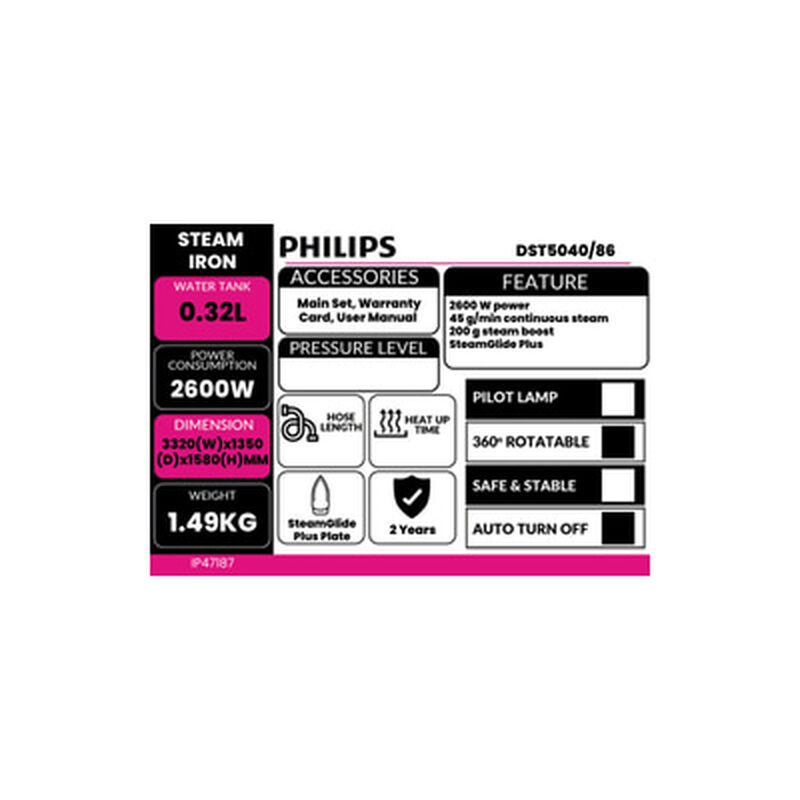 PHILIPS Steam Iron DST5040/86-image 4