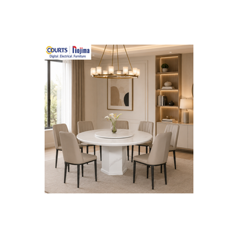 ND Rnd marble dining set-image 1