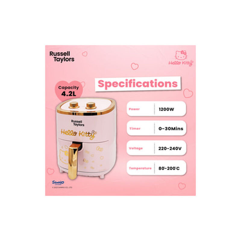 R.TAYLORS Air Fryer 4.5l Hello Kitty Z1-HK-image 4
