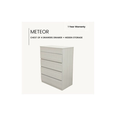 SLEEP CLINIC Chest Of 4 Drawers Melamine Celtic Ash METEOR 4T