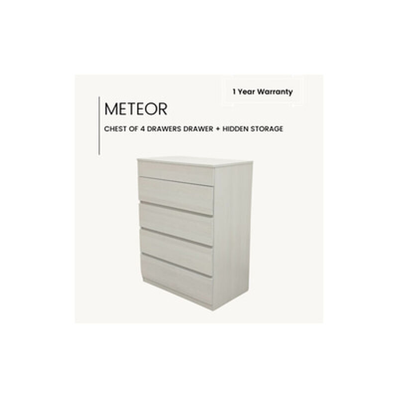 SLEEP CLINIC Chest Of 4 Drawers Melamine Celtic Ash METEOR 4T-image 1