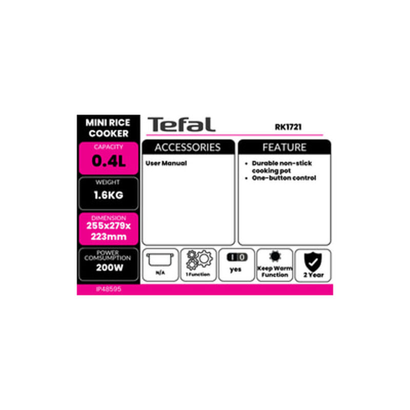 TEFAL Jar Rice Cooker 0.4l RK1721-image 5