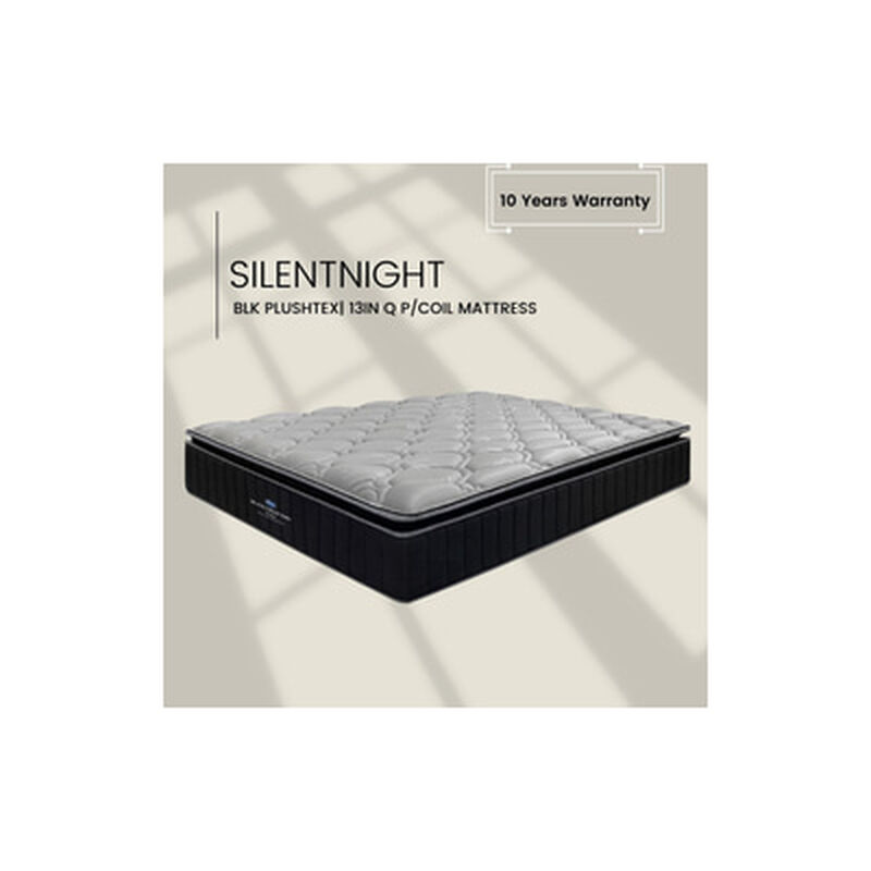 SILENTNIGHT Ce 13in Q Pocket Mat Pillow Top+hr Foam BLK PLUSHTEX-image 1