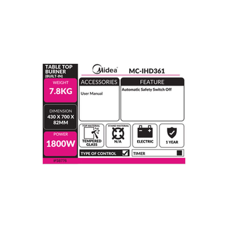 MIDEA Built In Hob Induction & Ceramic MC-IHD361-image 4