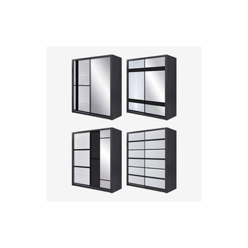 HH 6x8ft Sliding Wardrobe Pu Black BINTANG-image 2