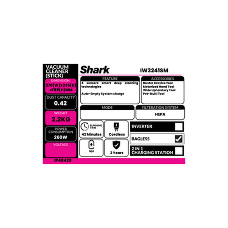 SHARK Stick Vacuum Cleaner Iq+ IW3241SM-image 4