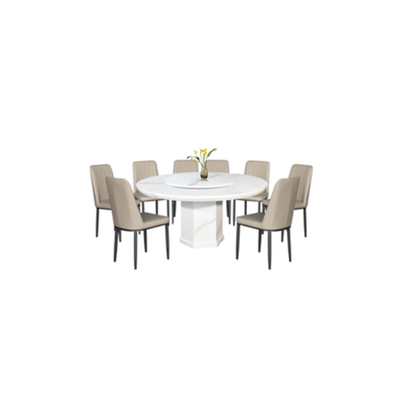 ND Rnd marble dining set-image 2