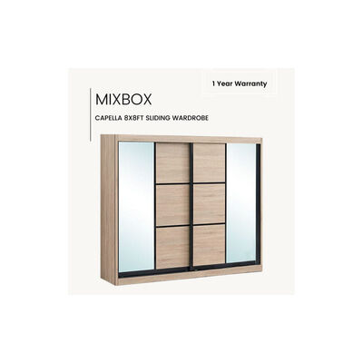 MIXBOX 7.5x8ft Sliding Wardrobe 3d Pu Oak Beach CAPELLA