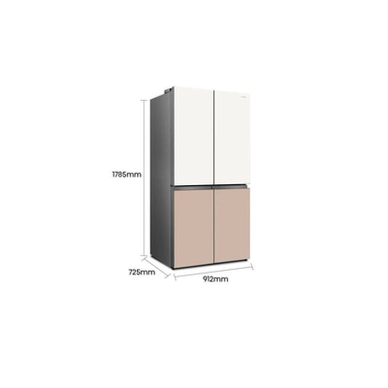 HISENSE 4 Door Fridge 720l (white+khaki Glass) RQ768N4AW-KU-image 7