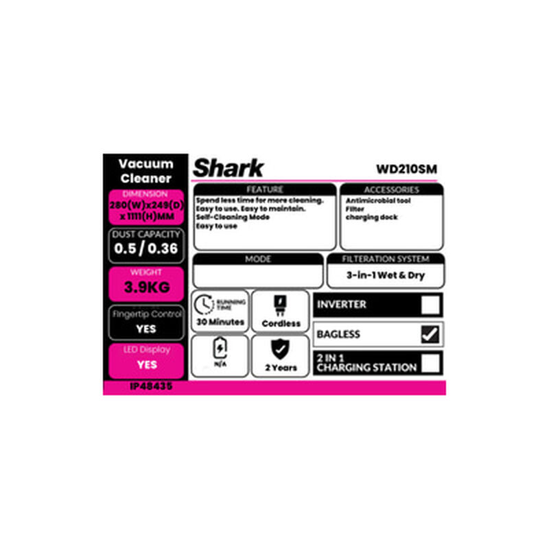 SHARK Stick Vacuum Cleaner Wet N Dry WD210SM-image 10