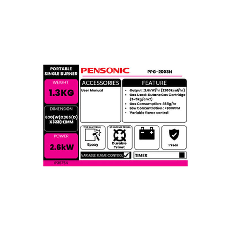 PENSONIC Portable Gas PPG-2003N-image 5