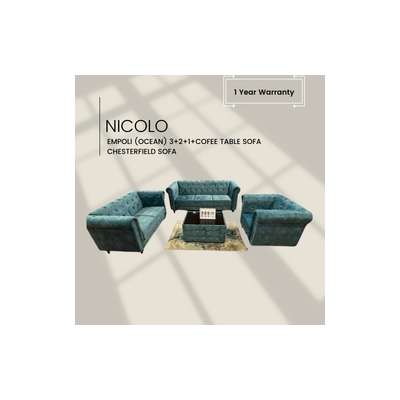 NICOLLO 3+2+1+ct Sofa Set Chesterfield Sofa EMPOLI (OCEAN)