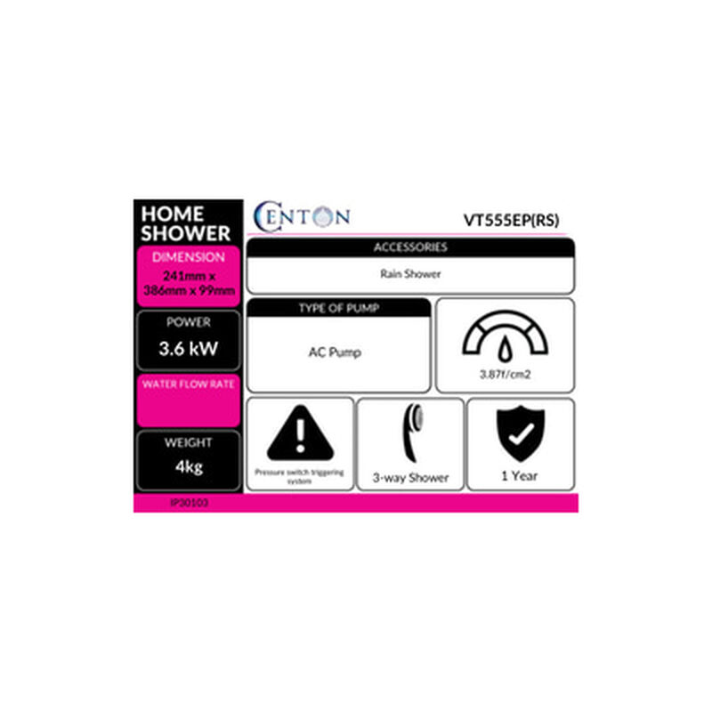 CENTON Home Shower(grey) VT555EP(RS)-image 2