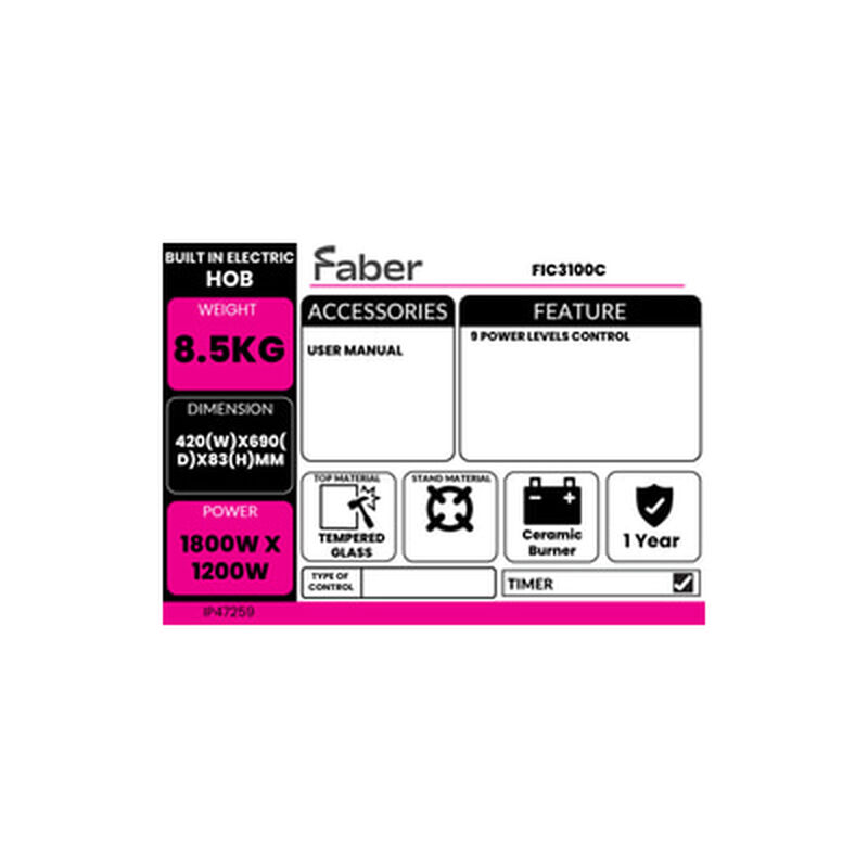 FABER Built-in Hob Ceramic+induction FBR-FIC3100C-image 2