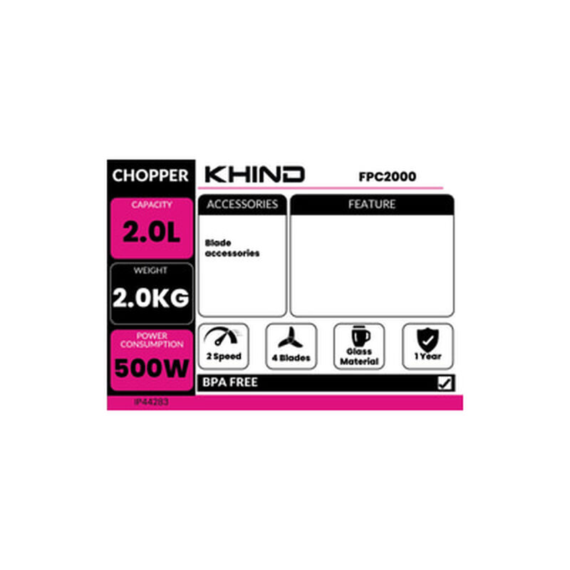 KHIND Food Chopper 2l FPC2000-image 4