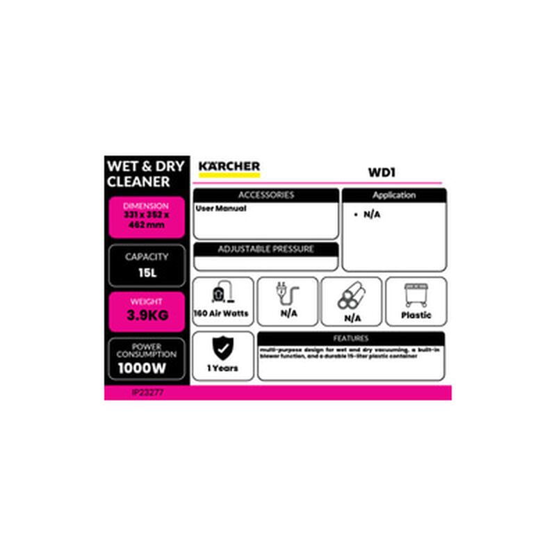 KARCHER Wet & Dry Cleaner WD1-image 5
