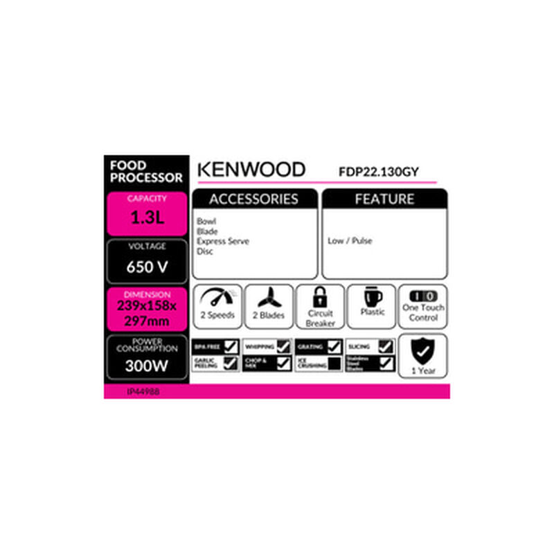 KENWOOD Food Processor 1.3l FDP22.130GY-image 6