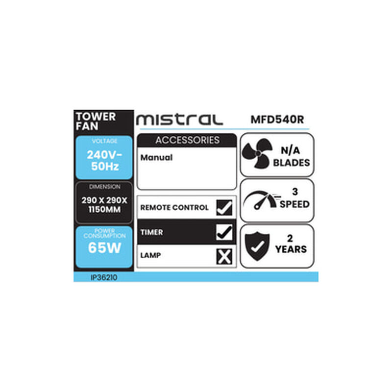 MISTRAL Tower Fan MFD540R-image 3