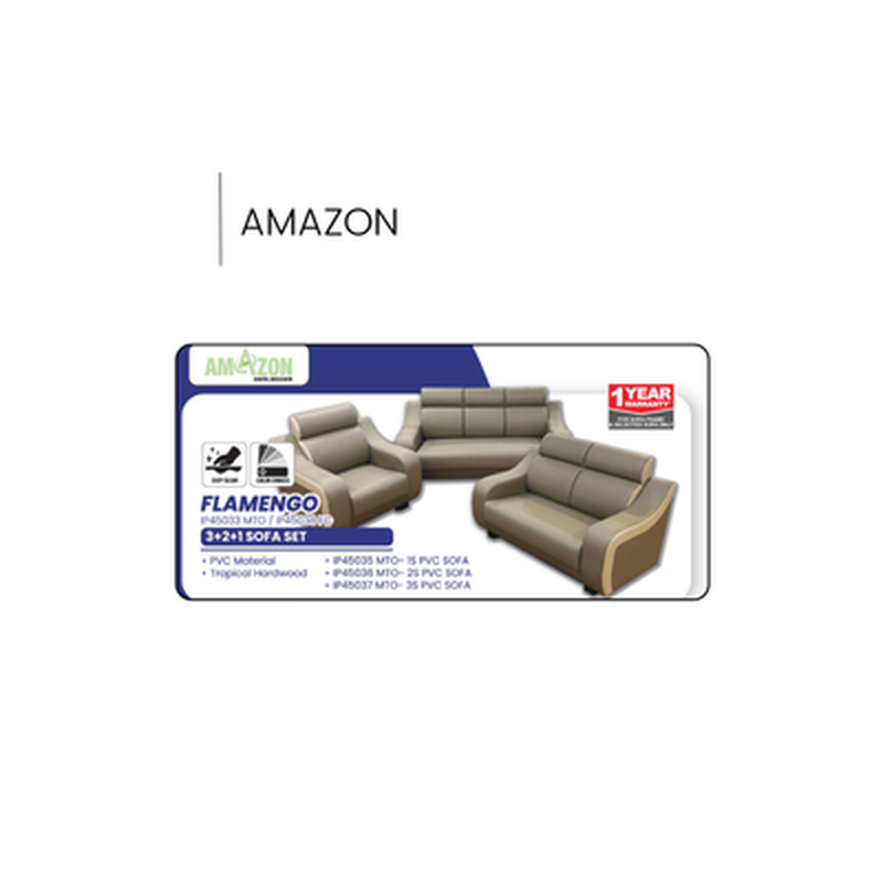 AMAZON SOFA Sf Kc 3+2+1 Sofa Set FLAMENGO (FC)-image 3