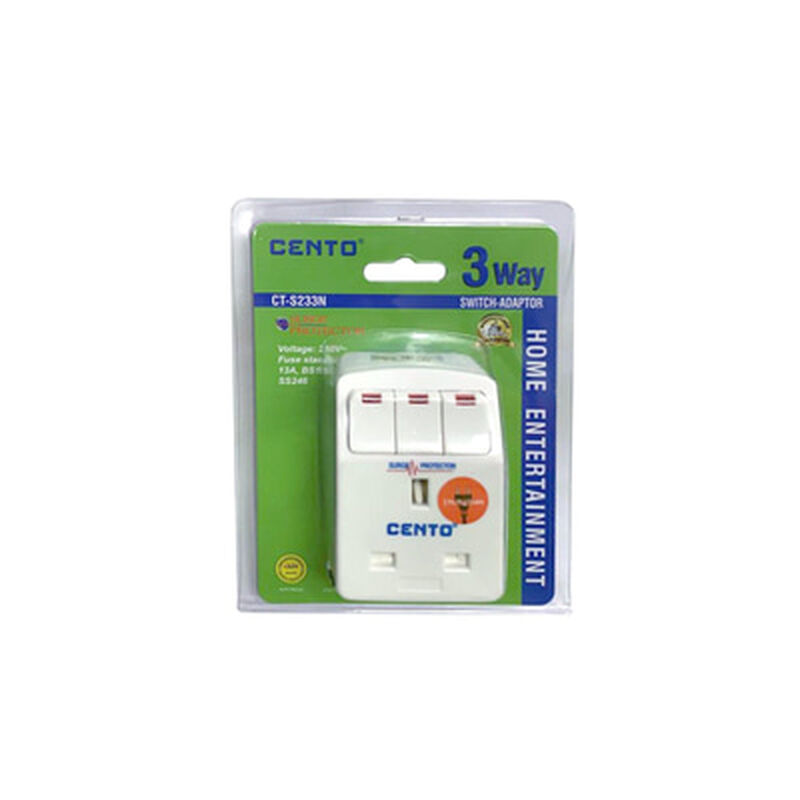 CENTO 3 Way Adaptor W Neon CT3ADT3P3WN-image 2