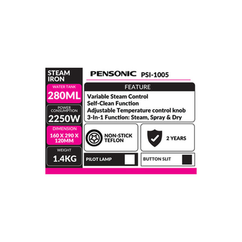 PENSONIC Steam Iron PSI-1005-image 5