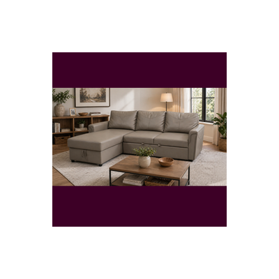 RODAS Sf L-shape Sofa W Storage NATHAN (STONE)