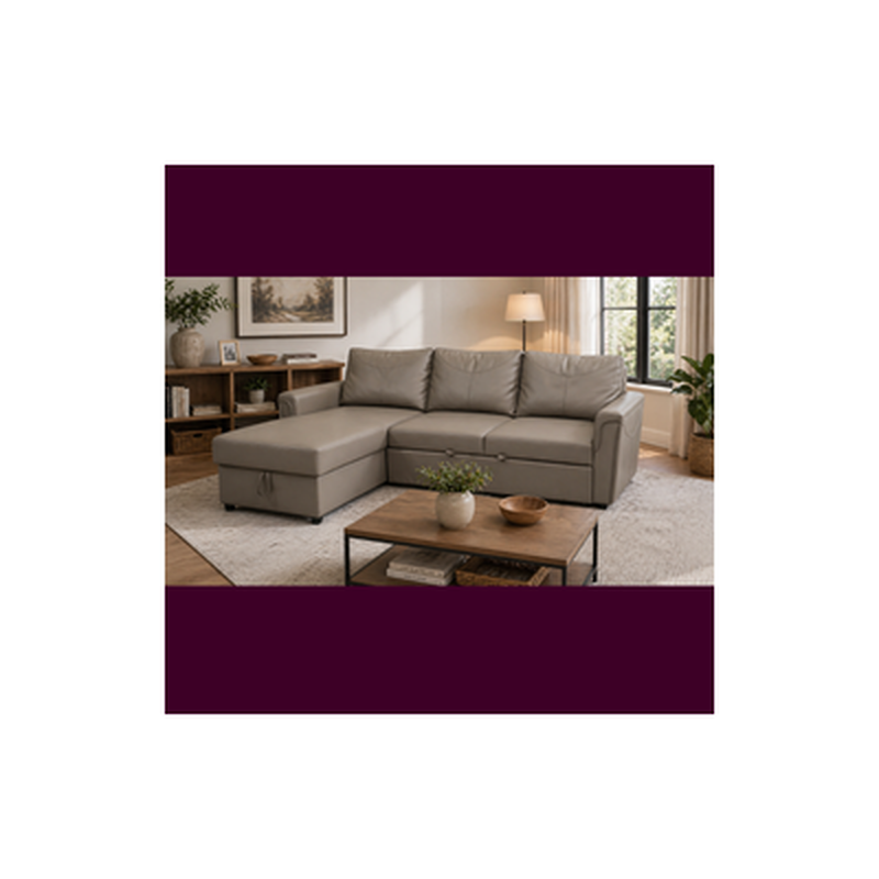 RODAS Sf L-shape Sofa W Storage NATHAN (STONE)-image 1