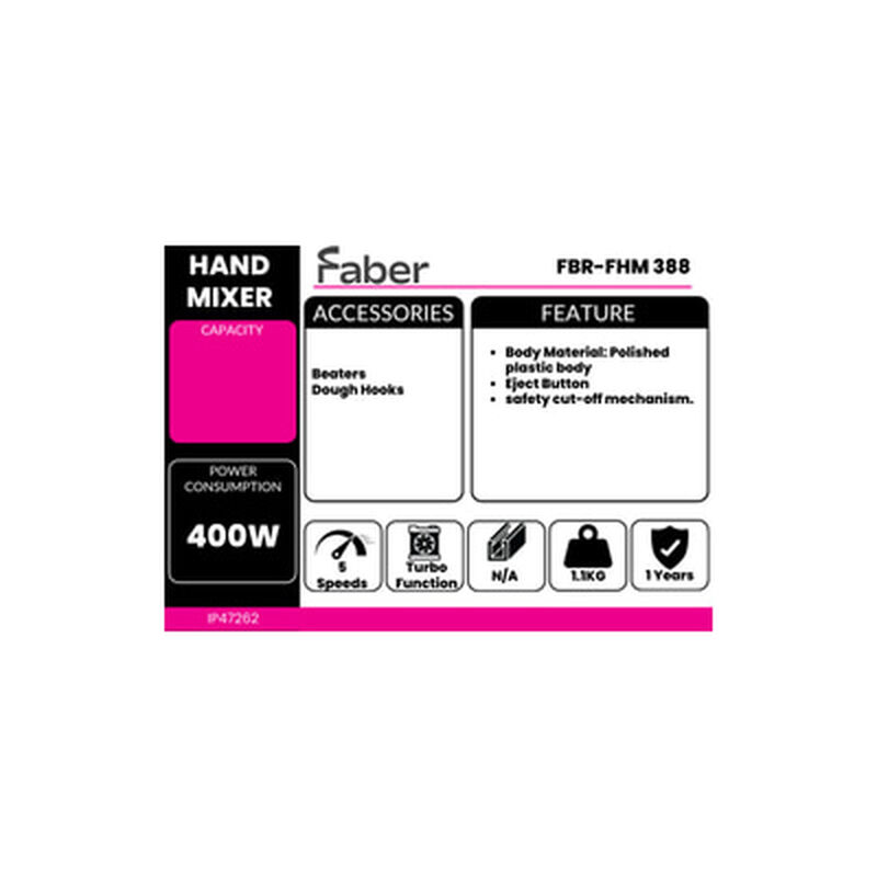 FABER Hand Mixer FBR-FHM 388-image 3