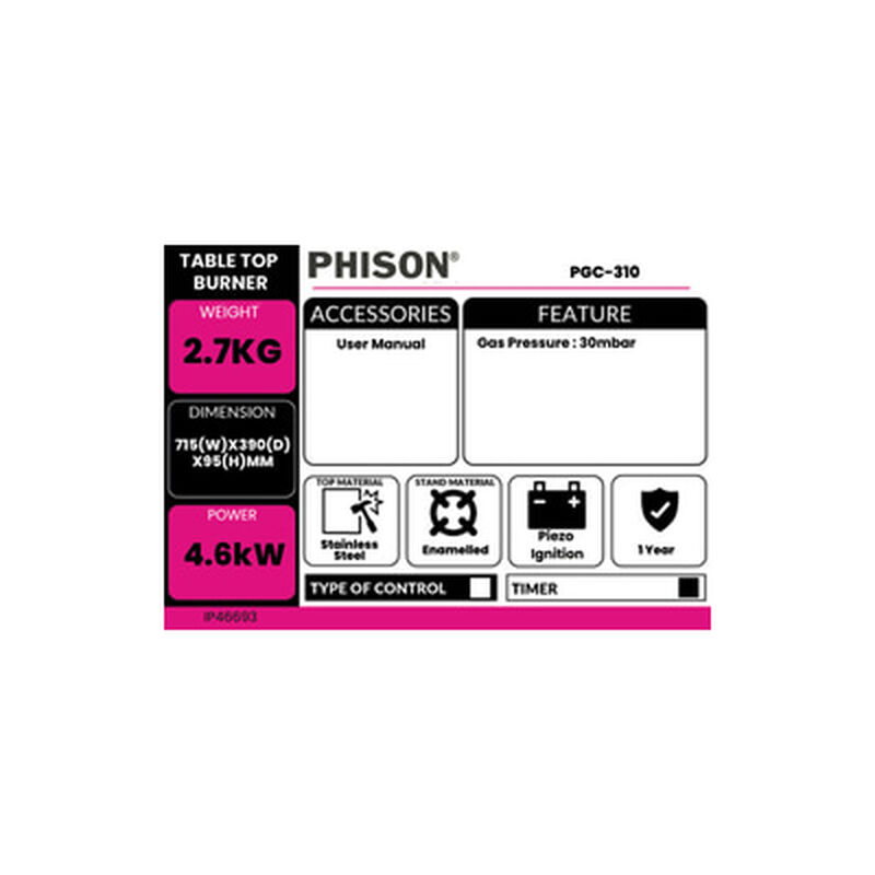 PHISON Table Top Burner PGC-310-image 2