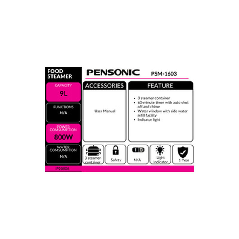 PENSONIC Steamer PSM-1603-image 3