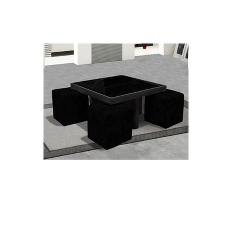 NICOLLO Coffee Table W Stool Pvc PANAMA CT06-image 2