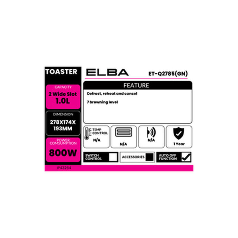 ELBA Toaster Foresta ET-Q2785(GN)-image 5
