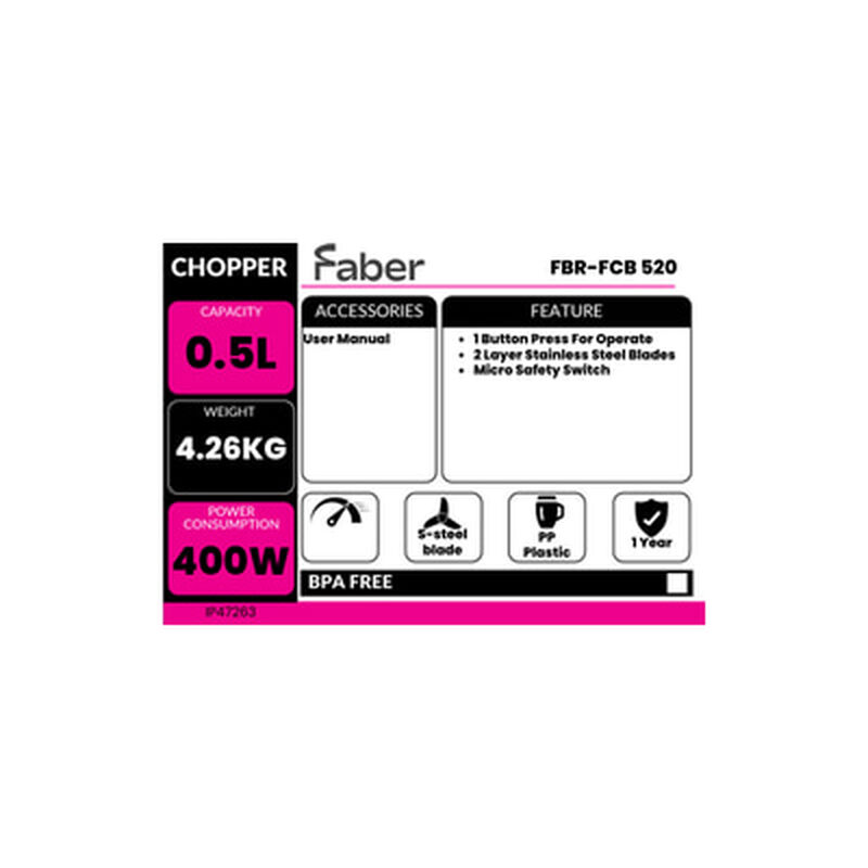 FABER Food Chopper 0.5l FBR-FCB 520-image 5