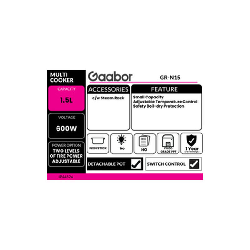 GAABOR Multi Cooker 1.5l GR-N15A-image 4