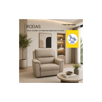 RODAS Cp 1s Power Recliner Sofa PACO (STONE)