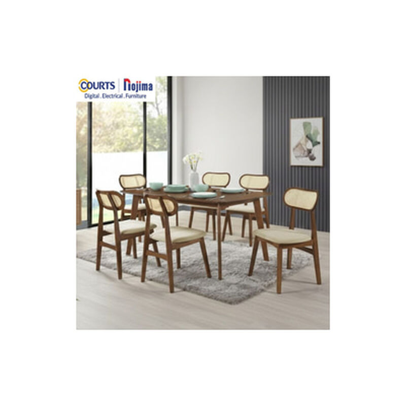 RELAX 1+6 Solid Wood Dining Set COLMAR (WALNUT)-image 1
