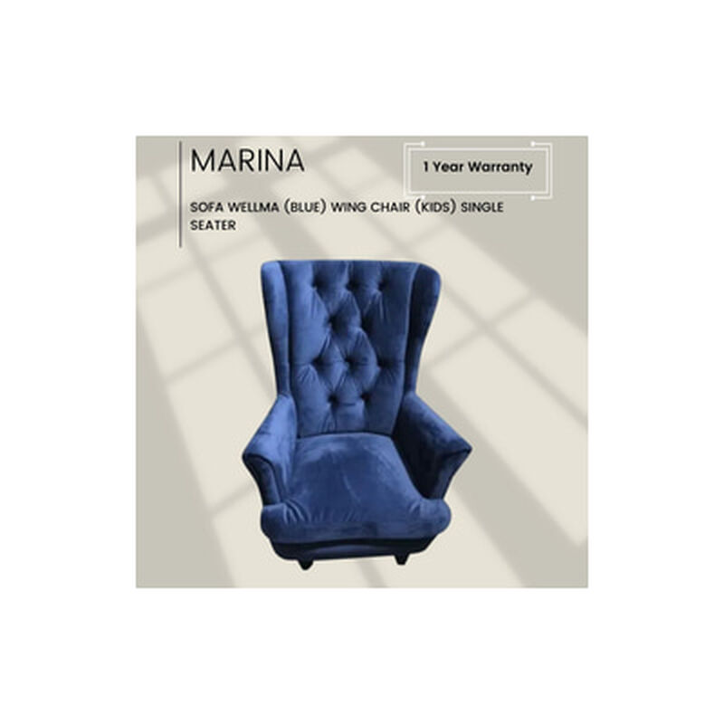 MARINA SOFA Wing Chair (kids) Single Seater WELLMA (BLUE)-image null
