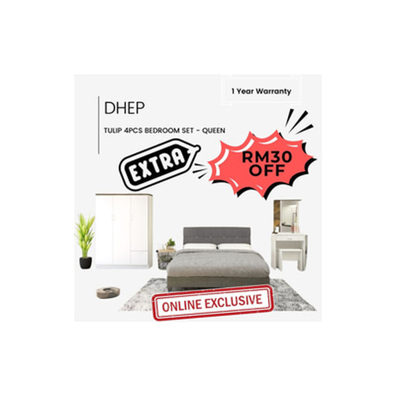 DHEP 4x6ft Q 4pcs Br Set Pu White TULIP-image 1