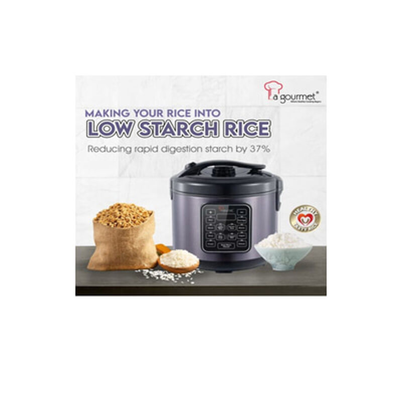 LA GOURMET Jar Rice Cooker 1.5l Titanium Black RC40GR-image 2