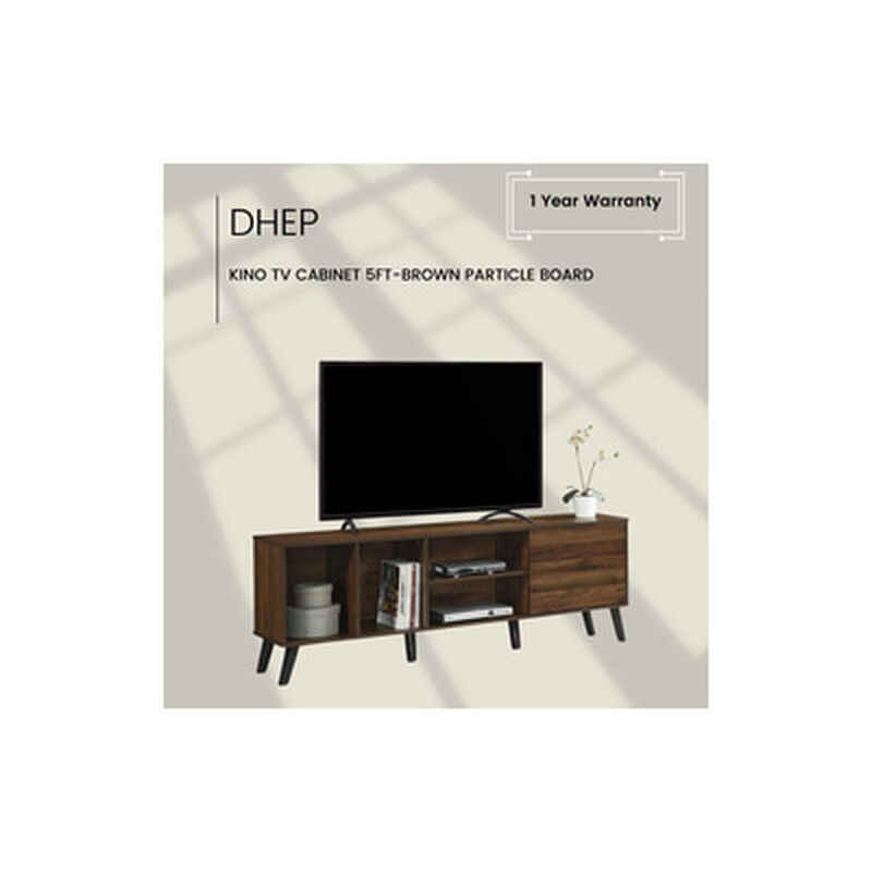 DHEP Tv Cabinet 5ft-brown Particle Board KINO-image 1