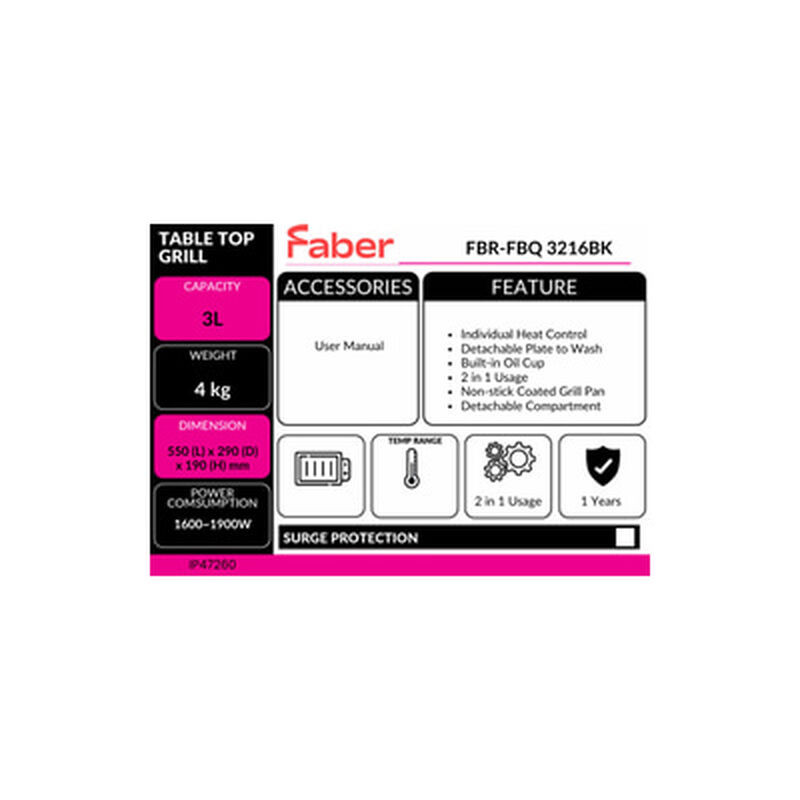 FABER Table Top Grill FBR-FBQ 3216BK-image 4