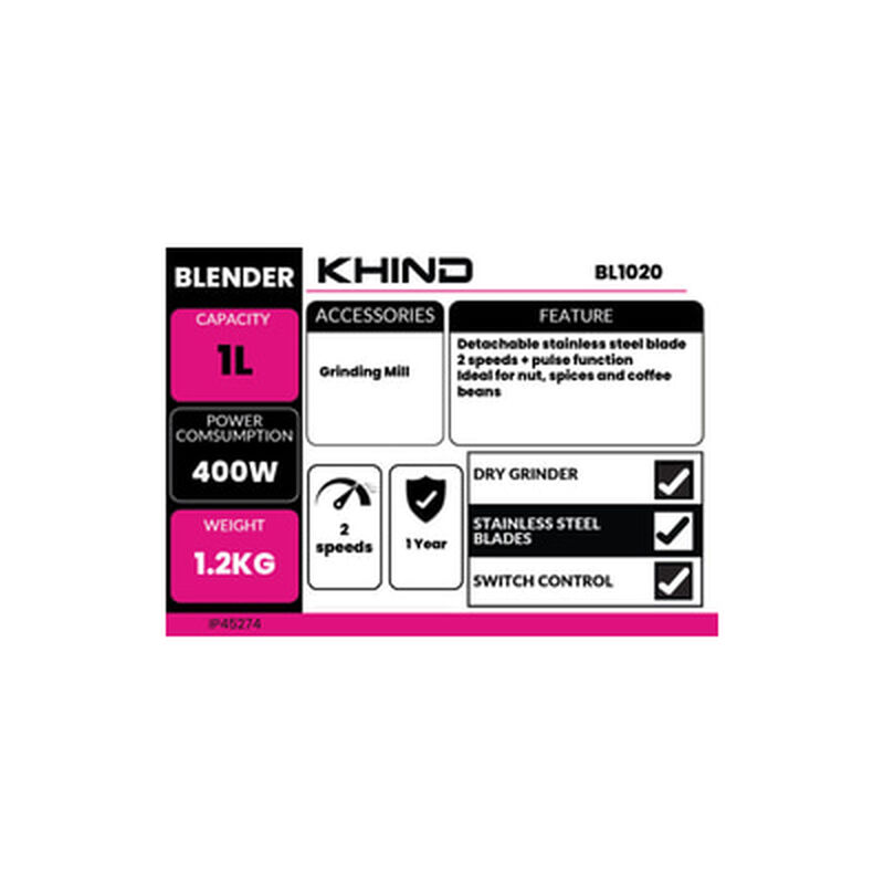 KHIND Blender 1l BL1020-image 6