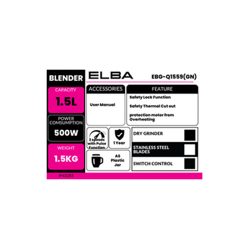 ELBA Blender 1.5l Foresta EBG-Q1559(GN)-image 4