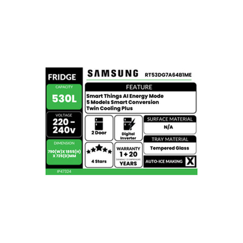 SAMSUNG 2 Door Fridge 530l RT53DG7A64B1ME-image 9