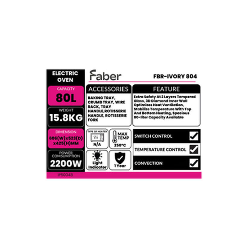 FABER Electric Oven 80l Ivory FBR-IVORY 804-image 4